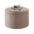 thumbnail image 4 of Pemberly Row Round Ottoman in Tan, 4 of 5
