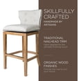 thumbnail image 4 of Maven Lane Hugo 31" Bar Height Barstool with Low Back in Weathered Oak Finish with Sand Color Fabric Upholstered Seat, Set of 4, 4 of 6