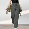 thumbnail image 2 of Bovemsi Casual Pants for Women Cargo High Waist Baggy Wide Leg Trousers Travel Hiking Beach Trousers with Pockets, 2 of 8