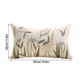 thumbnail image 3 of Sokhug Floral Embroidered Pillowcase for Spring Sofa Living Room Decor, 19.6x11.8 Inches, Multicolor, 3 of 6