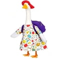 thumbnail image 5 of AZXY First Day of School Goose Outfit, Whimsical Art Supply Print Dress with Red Cap and Bold Purple Backpack, Lightweight for 23 Inch Porch Goose, Garden, Courtyard & Indoor Shelf Decor, Purple, 5 of 8
