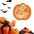 thumbnail image 5 of Halloween Party Serving Trays, Plastic Dessert Pumpkin Ghost Bat Candy Snack Plates, Serving Platters Farmhouse Trays for Halloween Party Decor(Pumpkin), 5 of 5