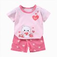 thumbnail image 4 of Paguaki Boy Toddler Baby Summer Clothes 6 12 18 Months 2T 3T 4T 5T Girls Outfits Short Sleeve Cartoon Print T-Shirt Tops & Shorts Sets 2Pcs, 4 of 4