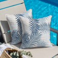 thumbnail image 4 of Throw Pillow Covers, Blue Grey Palm Leaves Decorative Throw Pillow Covers 20x20 Inch, Summer Botanical Tropical Leaf Square Linen Pillow Cases for Couch/Living Room/Sofa, 4 of 9