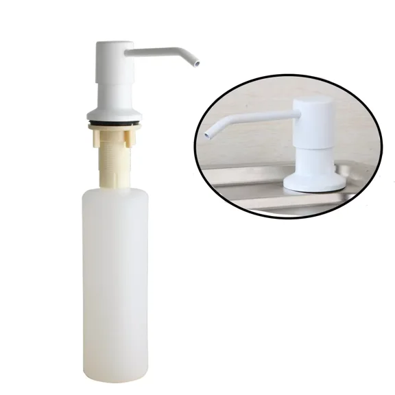 Us Kitchen 300Ml White Liquid Soap Dispenser Plastic Bottle For Sink Basin
