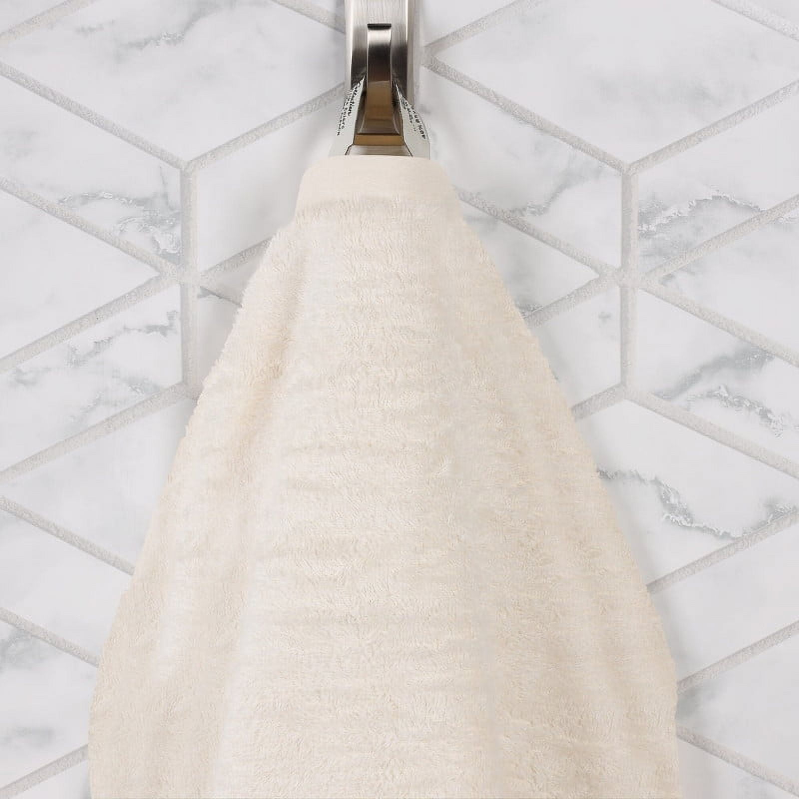 Superior Rayon From Bamboo Soft 9-Piece Towel Set, Cotton Blend Modern Towels, Ivory