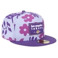 thumbnail image 3 of Men's New Era Purple Los Angeles Lakers Palm Fronds 2-Tone 59FIFTY Fitted Hat, 3 of 6