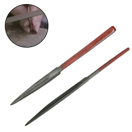 

GLFILL 2Pcs Steel File Set Needle Files Wood Rasp Polishing Triangular Half Round File