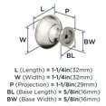 thumbnail image 2 of Amerock Edona 1-1/4 inch (32mm) Diameter Polished Nickel Cabinet Knob - 25 Pack, 2 of 3