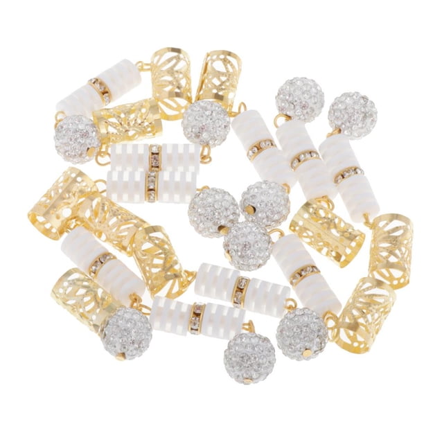 10 Piezas de Resina Colorida Dreadlocks Beads Metal cabellero Colgante Joyería para El Cabello Blanco