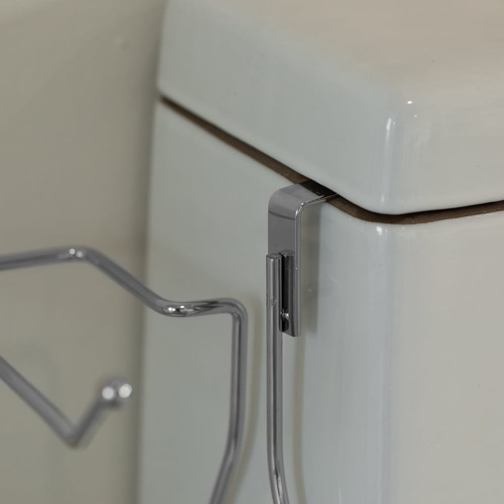 Chrome Over the Tank 2 Slots Toilet Tissue Paper Holder Organizer for Bathroom Storage, Set of 2