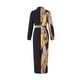 thumbnail image 5 of VISgogo Vestido Casual para Mujer, Color Sólido/Rayas/Contraste de Color Impreso Manga Larga Cuello en V Vestido Largo VISgogo moda, 5 of 9