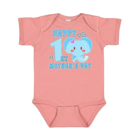 

Inktastic Happy First Mothers Day with Elephant Gift Baby Boy or Baby Girl Bodysuit