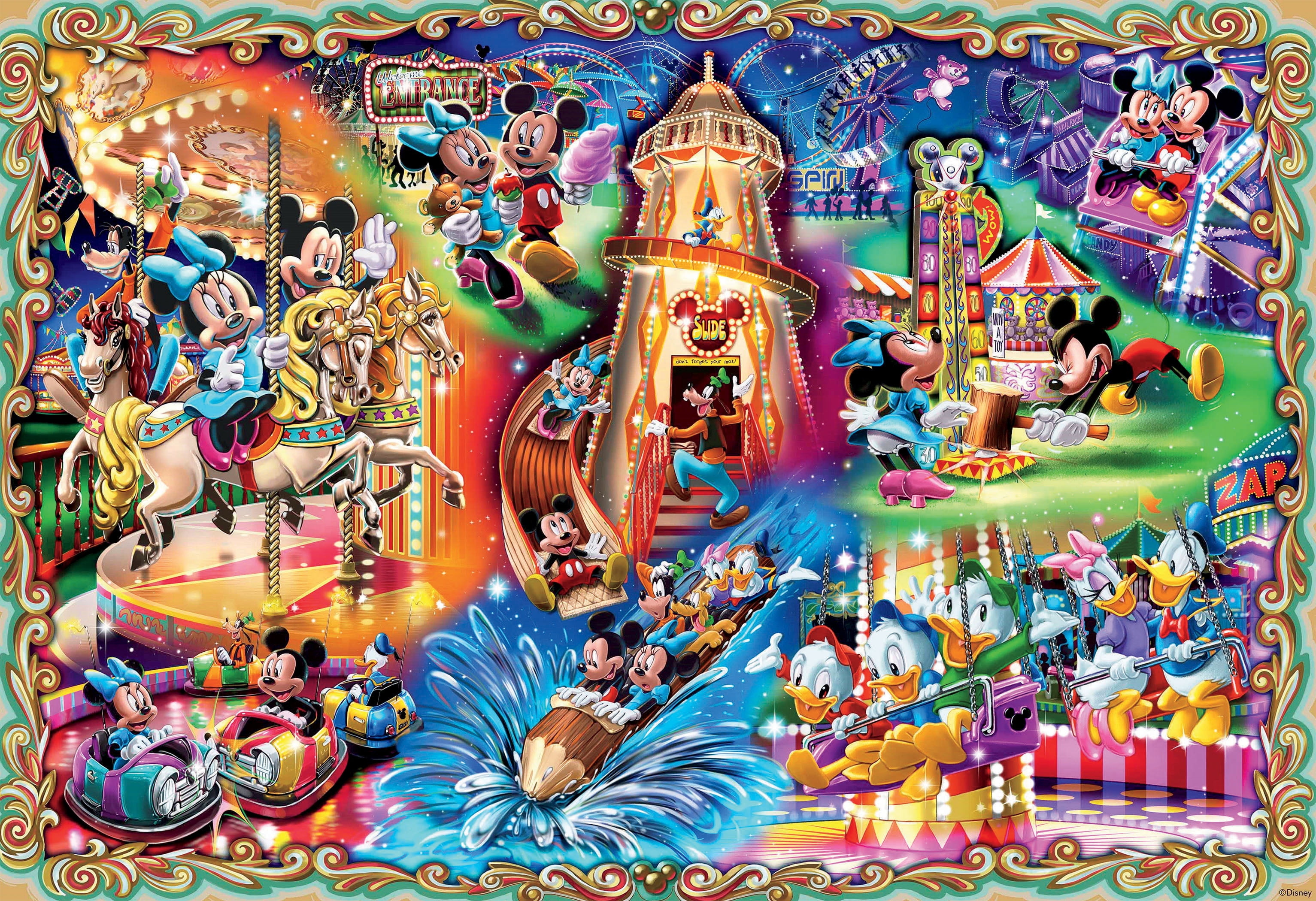 ミッキー　スカイランデヴー　2000ピース Ceaco - Disney 2000 - Mickey's Carnival - 2000 Piece Jigsaw Puzzle