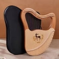 thumbnail image 1 of Lyre Harp High Quality Lyre Harp Solid Wood Mahogany Lyre Harp Instrument with Case Box Spare Strings 27 Strings, 1 of 7
