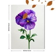 thumbnail image 3 of Purple Pansy Botanical Canvas Print，Floral Wall Decor for Living Room Bedroom Dining Room Hallway Office Cafe, 3 of 8