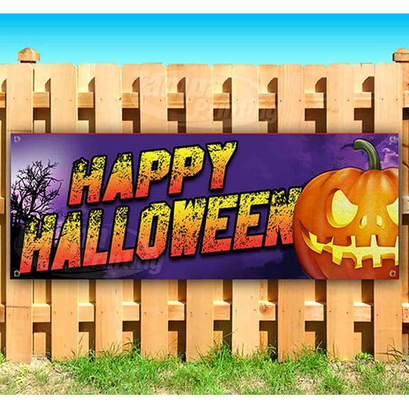 Happy Halloween 13 oz Vinyl Banner With Metal Grommets