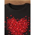 thumbnail image 3 of Heart Print Crew Neck T-Shirt, Casual Short Sleeve Top For Spring & Summer, Women's Clothing, 3 of 5