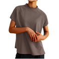 thumbnail image 2 of Yuyuzo T-Shirts pour Femmes Manches Courtes Col Rond Basique Tee-Tops Décontractés d'Été Blouses Unis, 2 of 7