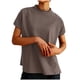 thumbnail image 1 of Fiudx Liquidación de Ofertas Flash Camiseta de Color Liso para Mujer, Holgada, Manga Corta, Cuello Redondo, 1 of 7