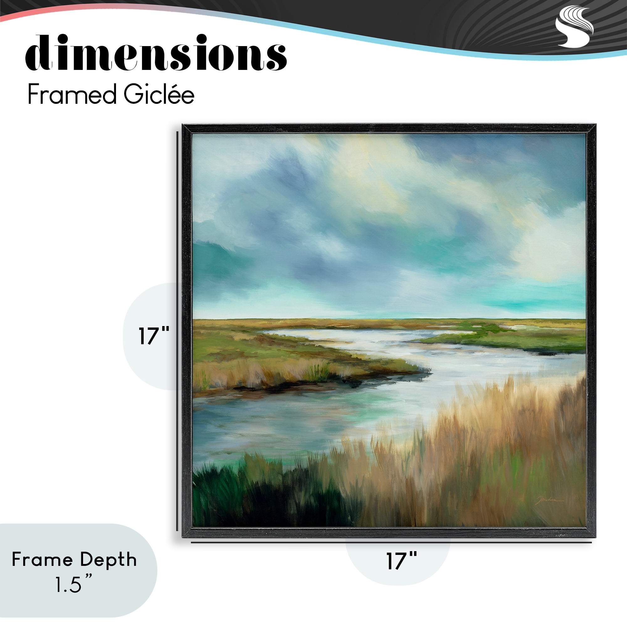 Stupell Industries Tranquil Meadow and Wetlands Black Framed Giclee Art, design by Liz Jardine