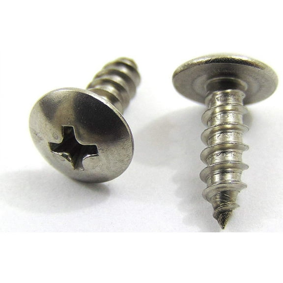 Bolt Dropper No. 6 x 1/2" Stainless Truss Head Phillips Wood Screw, (100 pc), 18-8 (304) Stainless Steel Sheet Metal Screws, Type A Point, Plain Finish by Bolt Dropper