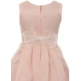 thumbnail image 4 of Little Girls Satin Butterfly Mesh Lace Ribbon Trim Holiday Party Easter Flower Girl Dress Blush 6 (J21KS12), 4 of 4