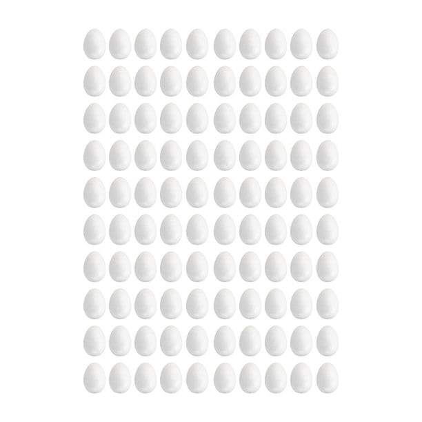 Huevos de espuma, huevos falsos sin pintar para manualidades, decoración, pintura, hechos a mano. 15 cm 100 piezas