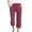 Wine, variant on Karight Womens Capris Pants High Waist Drawstring Comfy Casual Pants Casua Lightweight Loose Trousers Buttons Trim with Pockets