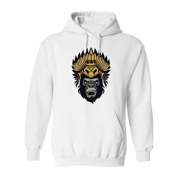 Angry Gorilla Design Hoodie Men -Image by Shutterstock, Male Medium