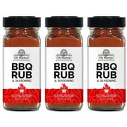 Oh Mama! BBQ Rub Savory Blend the Killer Rub great on Hogs Chicken Pork Chops Steaks Ribs Brisket Butt - Best Barbecue Butt Rub - Meat Seasoning and Spice Dry Rub - Shaker Bottle (3 Pack)