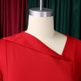 thumbnail image 6 of AURA Plus Size Asymmetrical Neck Bodycon Midi Dress High Waist Fishtail Hem 3 4 Sleeve Elegant Office Dress, 6 of 10