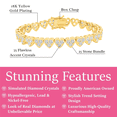 thumbnail image 3 of Cate & Chloe Donna 18k Yellow Gold Plated Heart Bracelet with Simulated Diamond Crystals for Women, 3 of 6