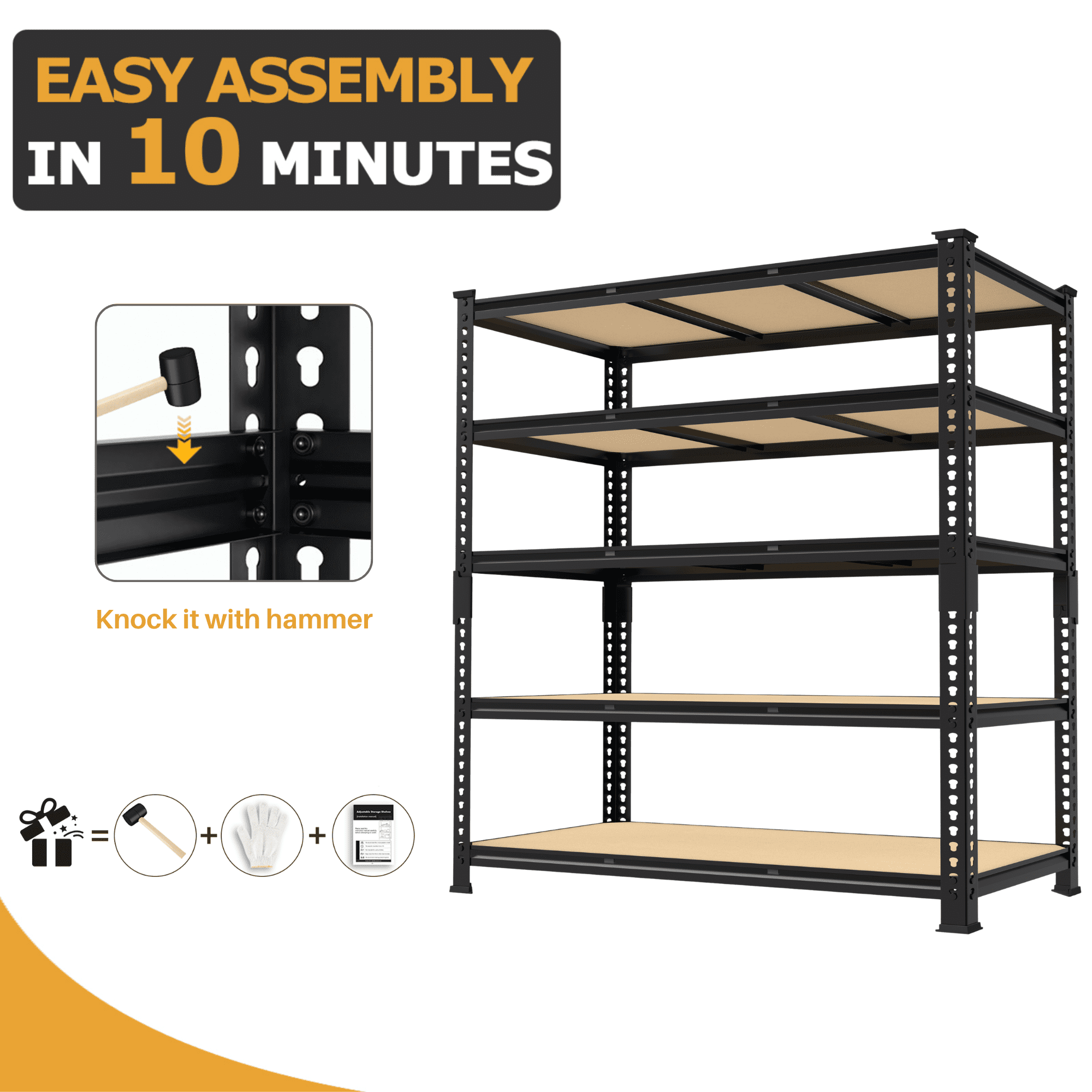 TrumanPick Metal Storage Shelves 48" W x 24" D x 71" H Adjustable Heavy Duty Shelving for Garage,3250lbs