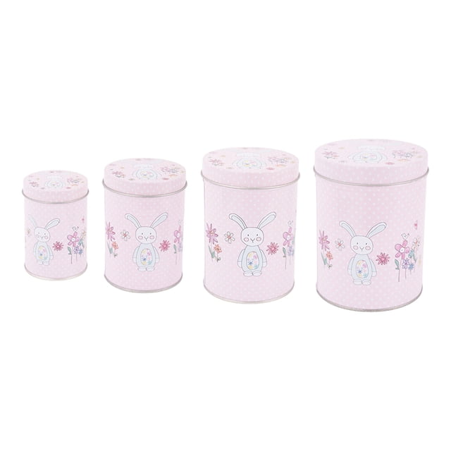 zhangmingg Easter Themed Metal Candy Storage Container Set with Decorative Handle for Holiday Organization and Home