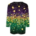 thumbnail image 5 of Yteetum Mardi Gras 3/4 Sleeve T Shirts for Women Top Oversized Crewneck Carnival Mask Print 3/4 Length Sleeve Shirt Womens Casual Round Neck Mask Tuesday Carnival Party Three Quarter Sleeve Tee Shirt, 5 of 5