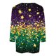 thumbnail image 4 of RKSTN Mardi Gras 3/4 Sleeve T Shirts for Women Top Oversized Crewneck Carnival Mask Print 3/4 Length Sleeve Shirt Womens Casual Round Neck Mask Tuesday Carnival Party Three Quarter Sleeve Tee Shirt, 4 of 5
