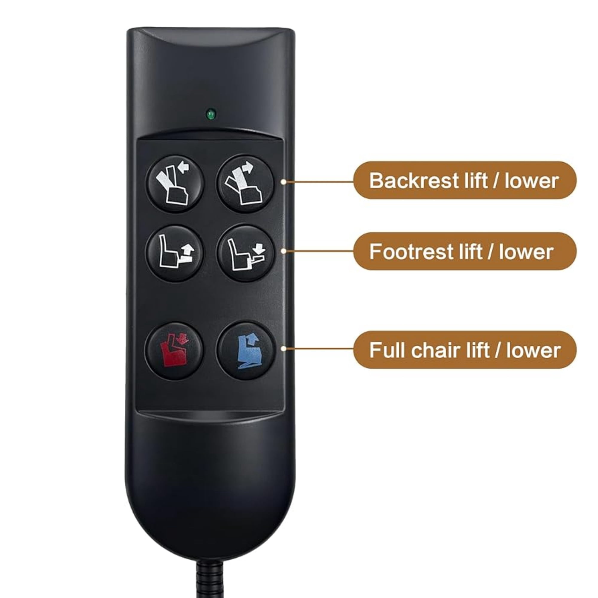 6 Button 5 Pin Hand Control Remote Replacing ZK756HCL Replacement for Power Recliner Lift chairs