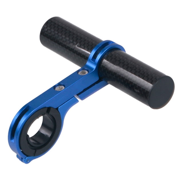becaristey Mountain Bike Handlebar Extender Handle Bar Phone Speed Meter Holder Extension Storage Bracket Adapter Frame Accessories Blue Carbon Fiber