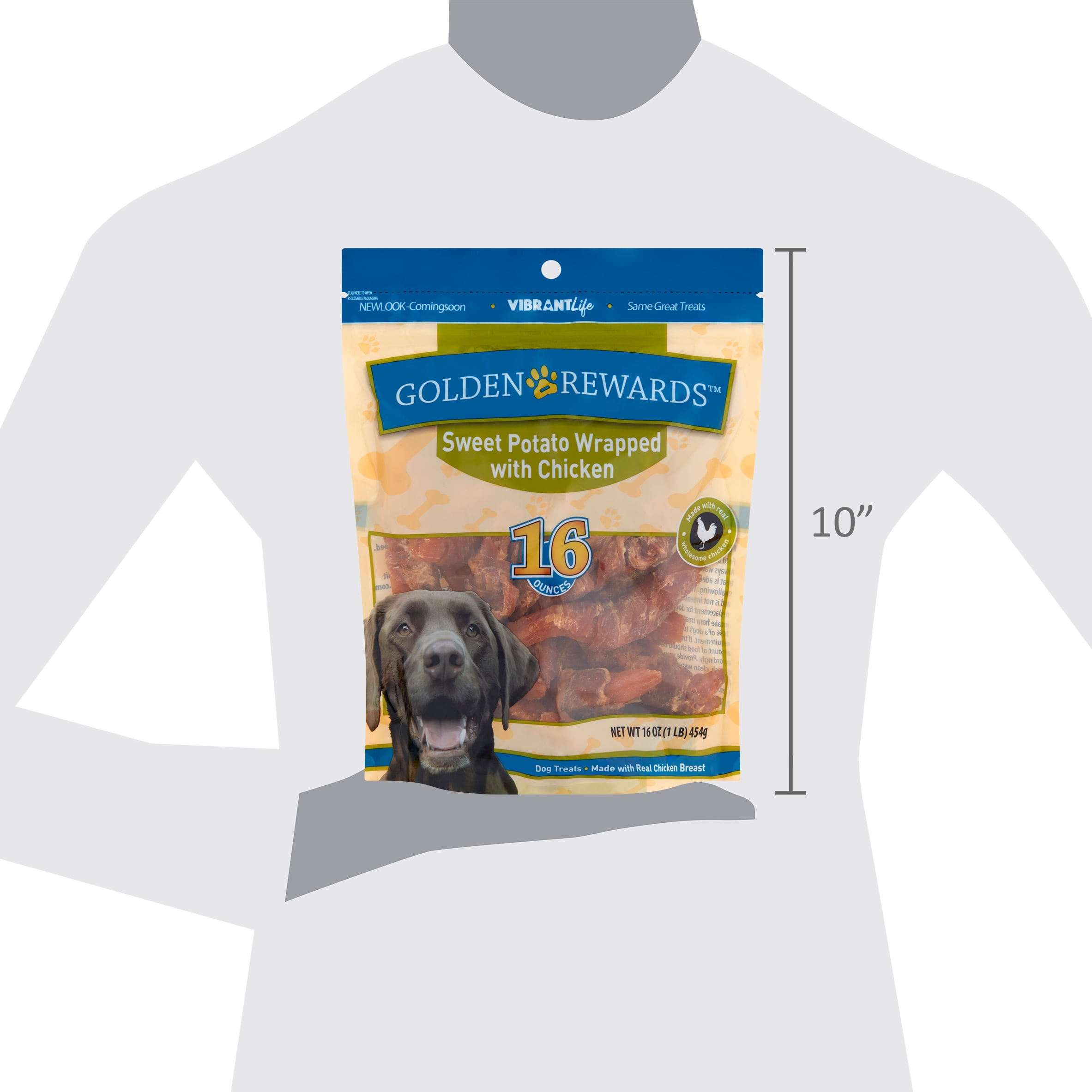 Vibrant Life Golden Rewards Sweet Potato Wrapped with Chicken Dog Treats, 16 oz