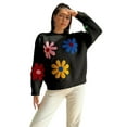 thumbnail image 1 of Chandails pour Femmes à Imprimé Floral - Chandails à Manches Longues en Tricot Col Rond Automne Hiver Chandail Décontracté, 1 of 5