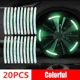 thumbnail image 3 of 20/40 piezas de tiras reflectantes para rueda de motocicleta y coche, pegatinas coloridas para buje, calcomanías de estilo para coche, accesorios de decoración para motocicleta y coche, 3 of 5