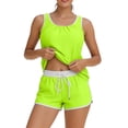 thumbnail image 3 of Fewfanhot Swimming Suits for Women Tummy Control Two Piece Color Block Bathing Suit with Skirt Athletic Swimwear, 3 of 7