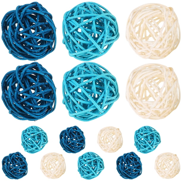 15 bolas de mimbre de ratán, orbes decorativos, rellenos de florero para proyectos de manualidades, decoración de mesa de boda, fiesta temática, baby shower, accesorios de aromaterapia
