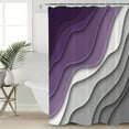 thumbnail image 4 of Shower Curtains Sets for Bathroom Decor Purple Grey White Wave StripesWaterproof Bathroom Curtain with Hooks,Abstract Geometric Linesfor Bathroom Decor,36x72IN, 4 of 7