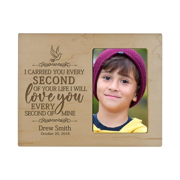 Personalized Wooden Memorial 8x10 Picture Frame holds 4x6 photo I Carried You Every Second 2