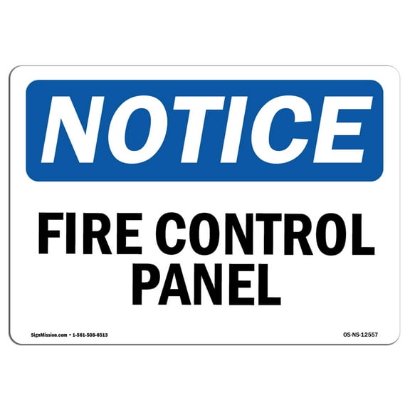 OSHA Notice Sign - Fire Control Panel | Plastic Sign | Protect Your Business, Construction Site, Warehouse & Shop Area |  Made in the USA