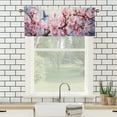 thumbnail image 3 of Cherry Blossom Hummingbird Kitchen Valance Curtain Rod Pocket Japanese Asian Watercolor Pink Floral Thermal Insulated Room Darkening Curtain for Dinning Room 54 by 18 in, 1 Panel, 3 of 6