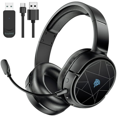 EasySMX Stereo Wireless Headphones with Noise Cancelling Microphone Dual Mode Simultaneous Connection Gaming Headset for PC Tablet Latop Switch Steam TV Box