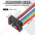 thumbnail image 2 of Uxcell IDC Connector Flat Ribbon Cable Dual Row Data Cable Female to Female for IDE Drive Printer Industrial DIY Electronics 150x15 mm 12 Pins, 2 of 6